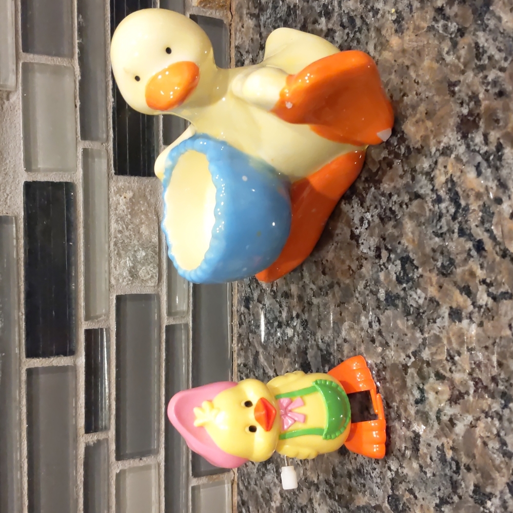 Easter Decor Walking Chick Porcelain Duck Votive Candle